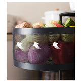 SOGA 2X 4 Tier Steel Round Rotating Kitchen Cart Multi-Functional Shelves Storage Organizer with Wheels