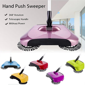 SOGA Auto Hand Push Sweeper Broom Household Cleaning Without Electricity Cleaner Mop Purple