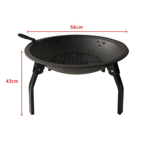 SOGA 2 in 1 Outdoor Portable Fold Fire Pit BBQ Grill Patio Camping Heater Fireplace 56cm