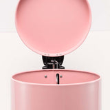SOGA 12L Modern Foot Pedal Trash Bin Waste Kitchen Bathroom Stainless Steel Round Pink