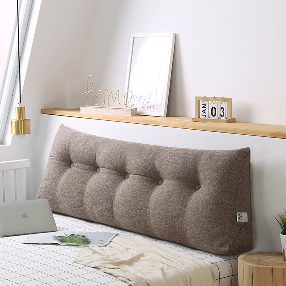SOGA 2X 180cm Coffee Triangular Wedge Bed Pillow Headboard Backrest Bedside Tatami Cushion Home Decor