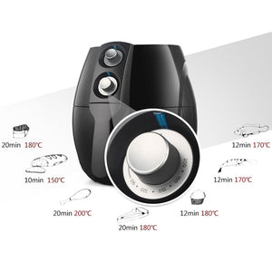 2.5L Black Air Fryer Low Fat Oil Less Healthy Fast Easy Deep Cooker Kitchen