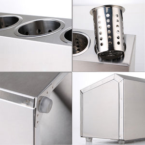 SOGA 2X 18/10 Stainless Steel Commercial Conical Utensils Cutlery Holder with 3 Holes