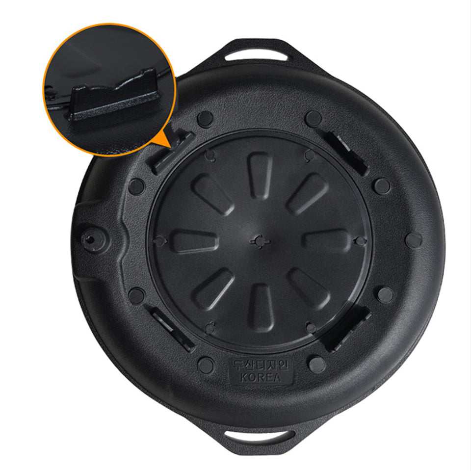 SOGA Non Stick Stone Coated Korean BBQ Grill Plate Round