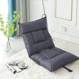 SOGA Grey Lounge Recliner Lazy Sofa Bed Tatami Cushion with Collapsible Backrest