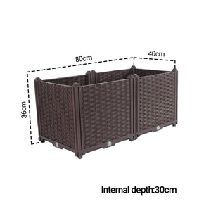 SOGA 2X 80cm Raised Planter Box Vegetable Herb Flower Outdoor Plastic Plants Garden Bed Deepen