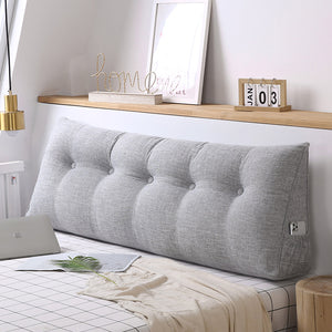 SOGA 2X 180cm Silver Triangular Wedge Bed Pillow Headboard Backrest Bedside Tatami Cushion Home Decor