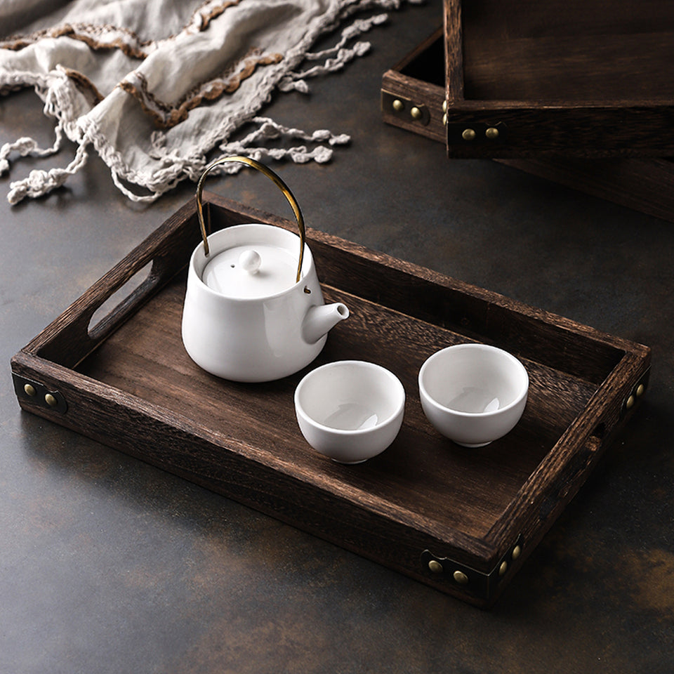 SOGA Walnut Rectangle Serving Tray Large