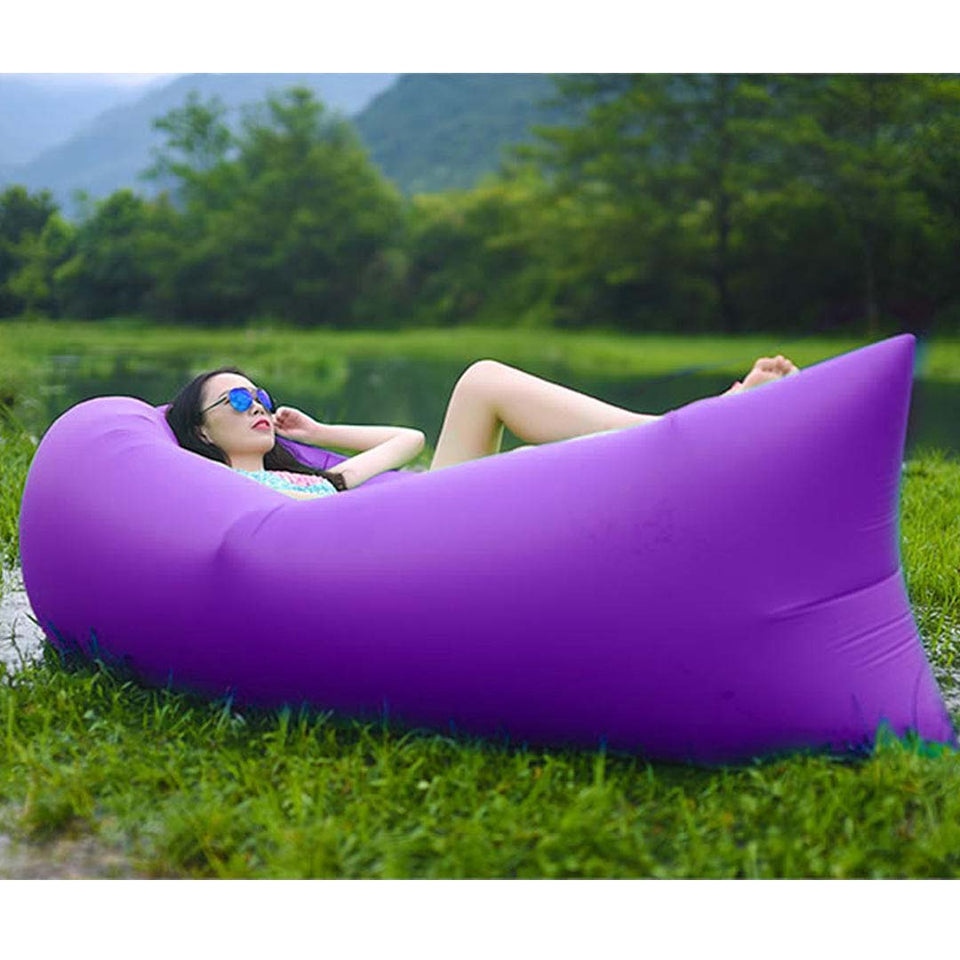 2X Fast Inflatable Sleeping Bag Lazy Air Sofa Purple