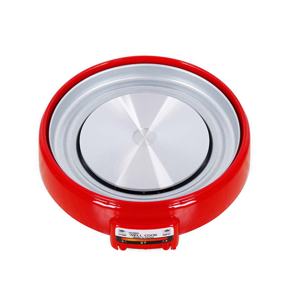 2 in 1 Electric Steamboat Hotpot Teppanyaki Asian Soup Fondue With Division