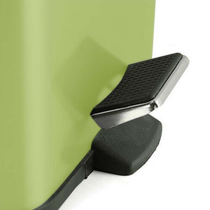 SOGA Foot Pedal Stainless Steel Rubbish Recycling Garbage Waste Trash Bin Square 6L Green
