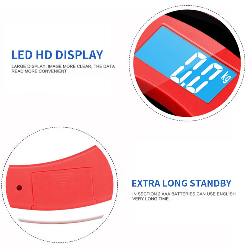 SOGA 2X 180kg Digital Fitness Weight Bathroom Gym Body Glass LCD Electronic Scale White/Red