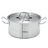 SOGA Stock Pot 58L Top Grade Thick Stainless Steel Stockpot 18/10