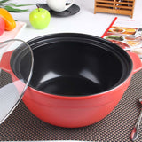 2X 3.5L Ceramic Casserole Stew Cooking Pot with Glass Lid Green