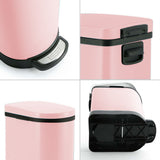 SOGA 4X Foot Pedal Stainless Steel Rubbish Recycling Garbage Waste Trash Bin 10L U Pink