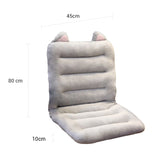 SOGA 2X Grey One Piece Siamese Cushion Office Sedentary Butt Mat Back Waist Chair Support Home Decor With Cat Ears
