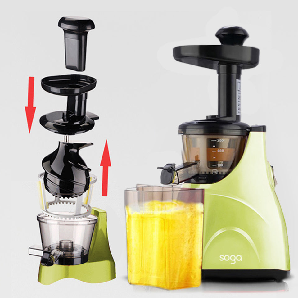 SOGA 2X Slow Juicer Premium Masticating Electric Vegetable Juice Extractor Green