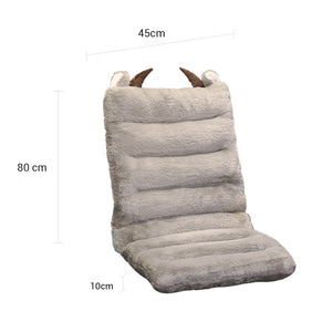 SOGA 2X Grey One Piece Siamese Cushion Office Sedentary Butt Mat Back Waist Chair Support Home Decor With Buffalo Ears