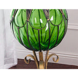 SOGA 85cm Green Glass Tall Floor Vase and 12pcs Dark Pink Artificial Fake Flower Set