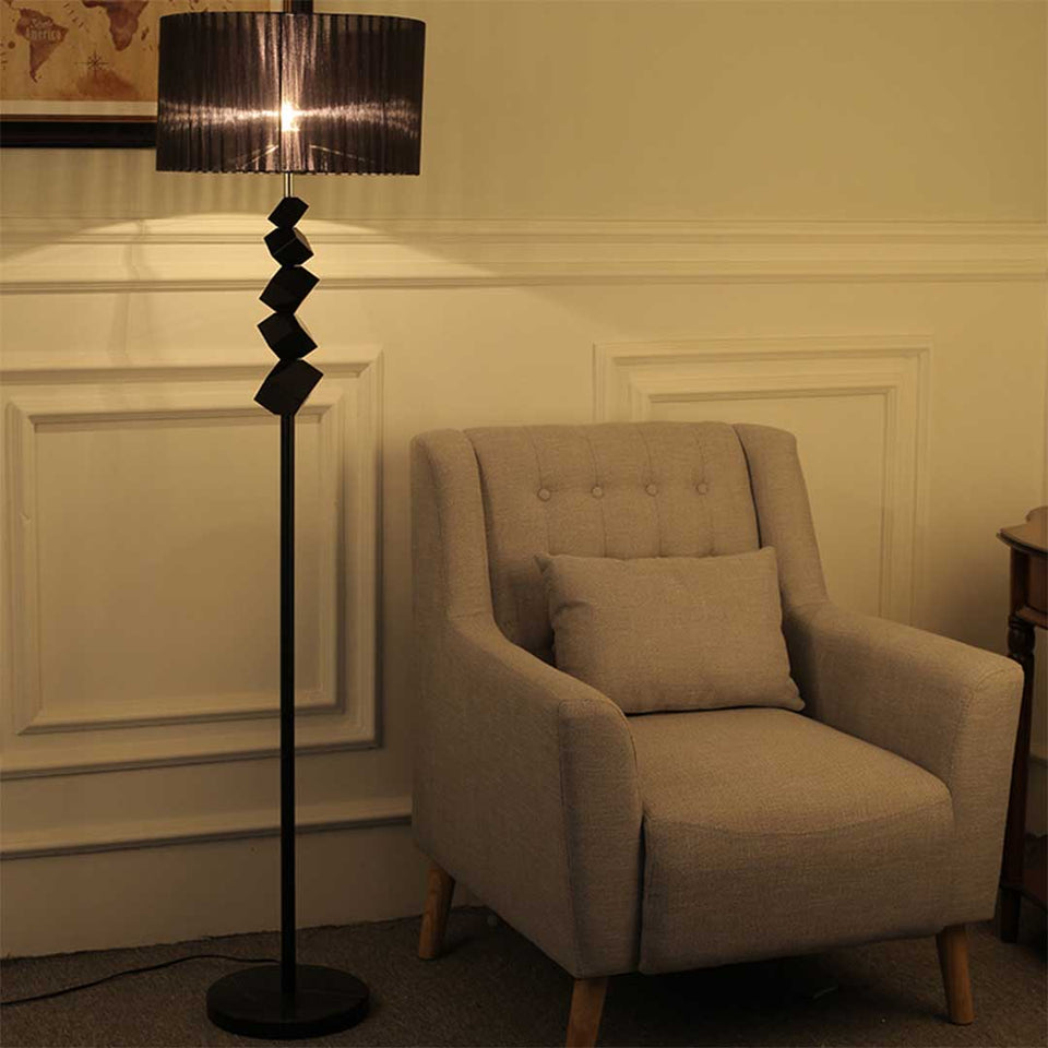 SOGA 2x Floor Lamp Metal Base Standing Light with Dark Shade Tall Lamp
