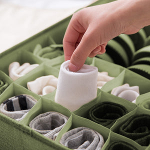 SOGA 2X Green Flip Top Underwear Storage Box Foldable Wardrobe Partition Drawer Home Organiser