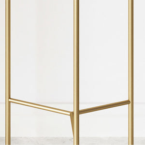 SOGA 2 Layer 60cm Gold Metal Plant Stand with Pink Flower Pot Holder Corner Shelving Rack Indoor Display