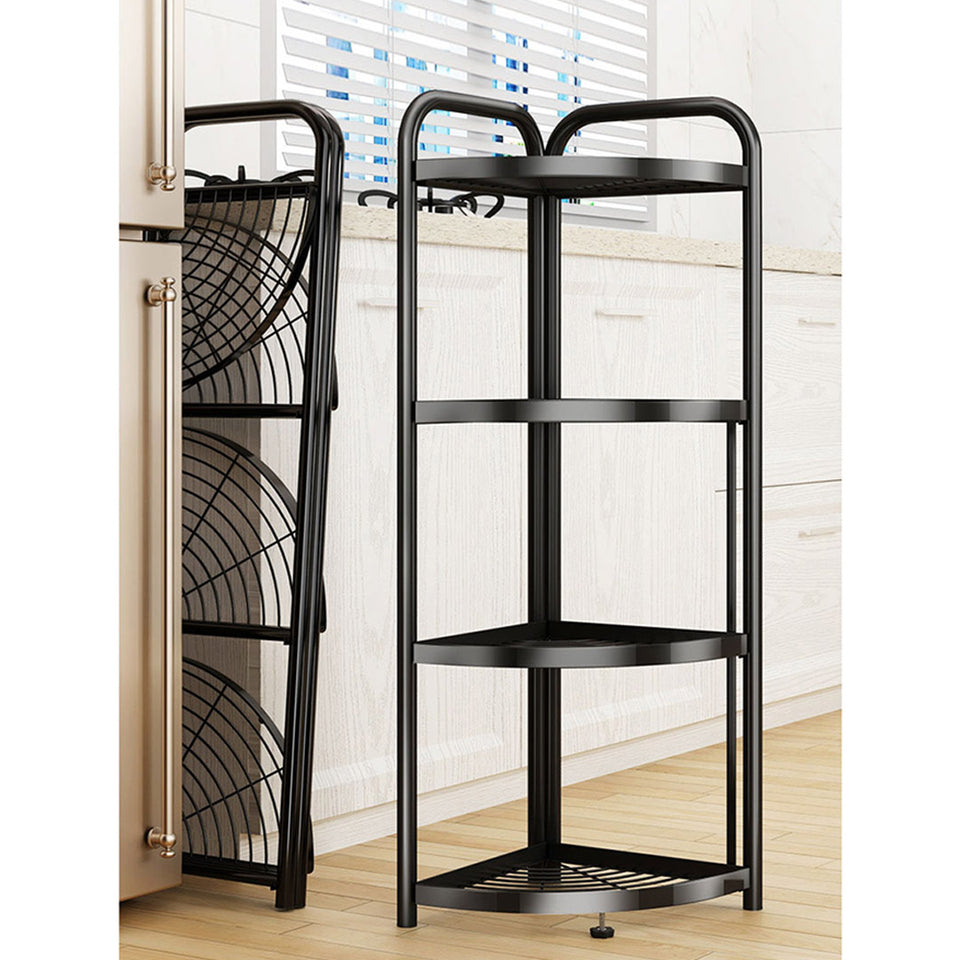 SOGA 2X 4 Tier Steel Triangular Corner Stand Portable Storage Organize