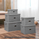 SOGA 2X Grey Medium Foldable Canvas Storage Box Cube Clothes Basket Organiser Home Decorative Box
