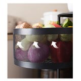 SOGA 2X 5 Tier Steel Round Rotating Kitchen Cart Multi-Functional Shelves Storage Organizer with Wheels