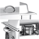 SOGA Stainless Steel Chafing 9L Catering Dish Food Warmer