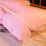 SOGA 4X 150cm Pink Princess Bed Pillow Headboard Backrest Bedside Tatami Sofa Cushion with Ruffle Lace Home Decor