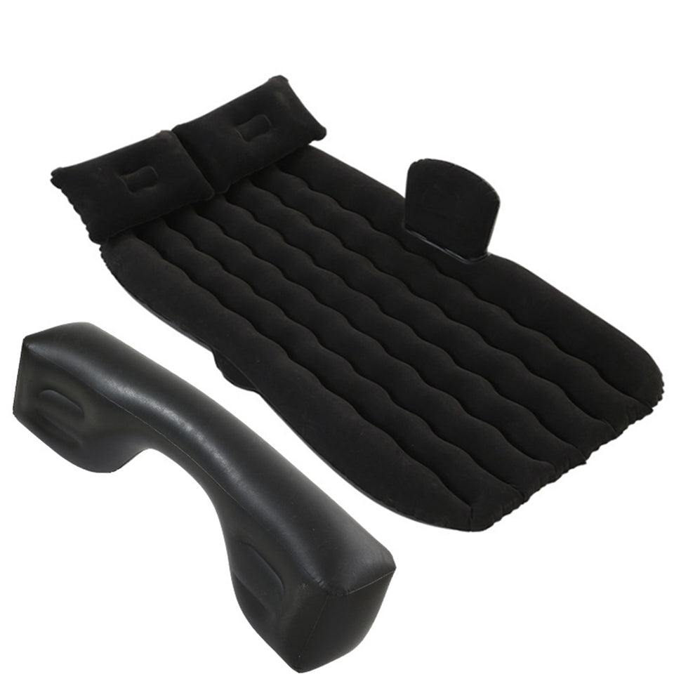 SOGA 2X Black Ripple Inflatable Car Mattress Portable Camping Air Bed Travel Sleeping Kit Essentials