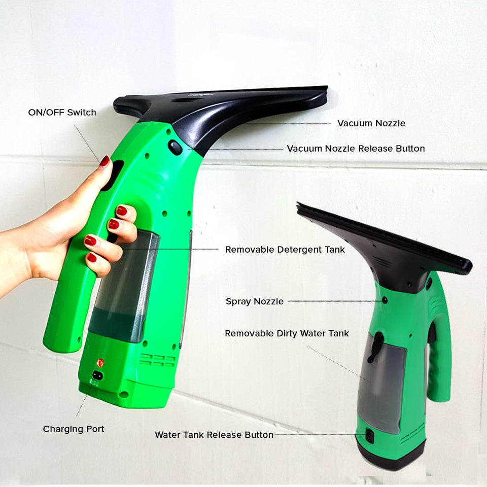 Electric Window Cleaner Wiper Yellow Bathroom Shower Squeegee Glass Screen Tile Car Yellow