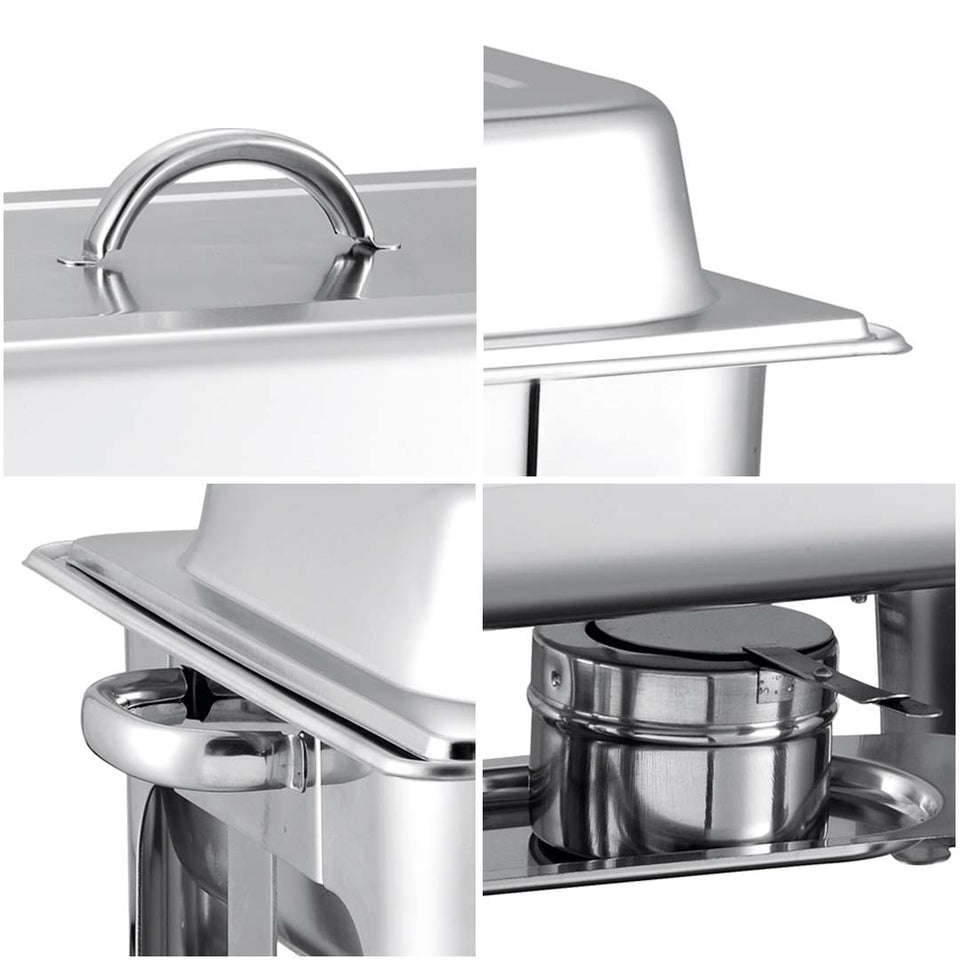 SOGA 9L Stainless Steel 3 Pans Bain-marie Chafing Catering Dish Buffet Food Warmer