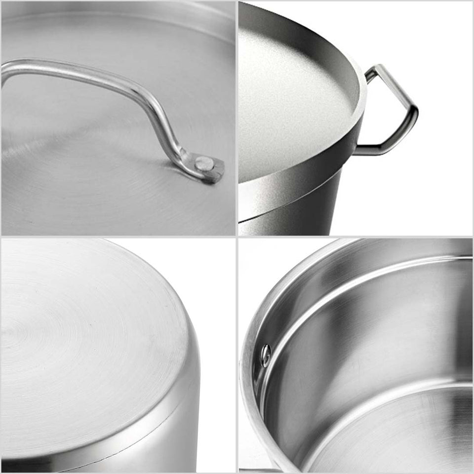 SOGA 2X Commercial 304 Stainless Steel Steamer With 2 Tiers Top Food Grade 50*30cm