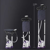 SOGA Garment Steamer Vertical Twin Pole Clothes 1700ml 1800w Steaming Kit Purple
