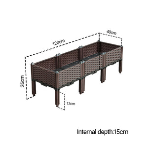 SOGA 2X 120cm Raised Planter Box Vegetable Herb Flower Outdoor Plastic Plants Garden Bed with Legs Deepen