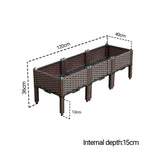 SOGA 2X 120cm Raised Planter Box Vegetable Herb Flower Outdoor Plastic Plants Garden Bed with Legs Deepen