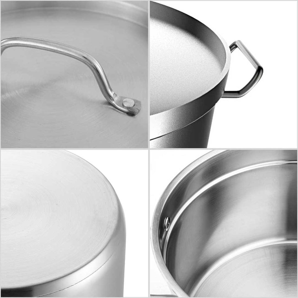SOGA Commercial 304 Stainless Steel Steamer With 2 Tiers Top Food Grade 40*26cm