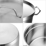 SOGA Commercial 304 Stainless Steel Steamer With 2 Tiers Top Food Grade 40*26cm
