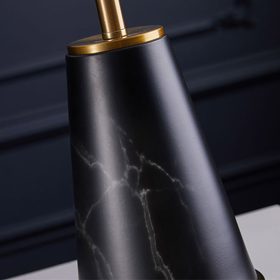 SOGA 2X 68cm Black Marble Bedside Desk Table Lamp Living Room Shade with Cone Shape Base
