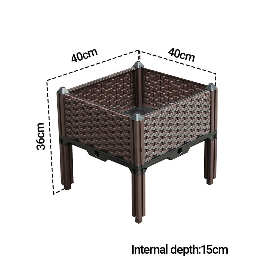 plastic planter boxes with legs SOGA 40cm Raised Planter Box Vegetable Herb Flower Outdoor Plastic Pla – buyinaus