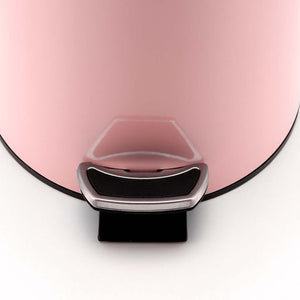 SOGA 12L Modern Foot Pedal Trash Bin Waste Kitchen Bathroom Stainless Steel Round Pink