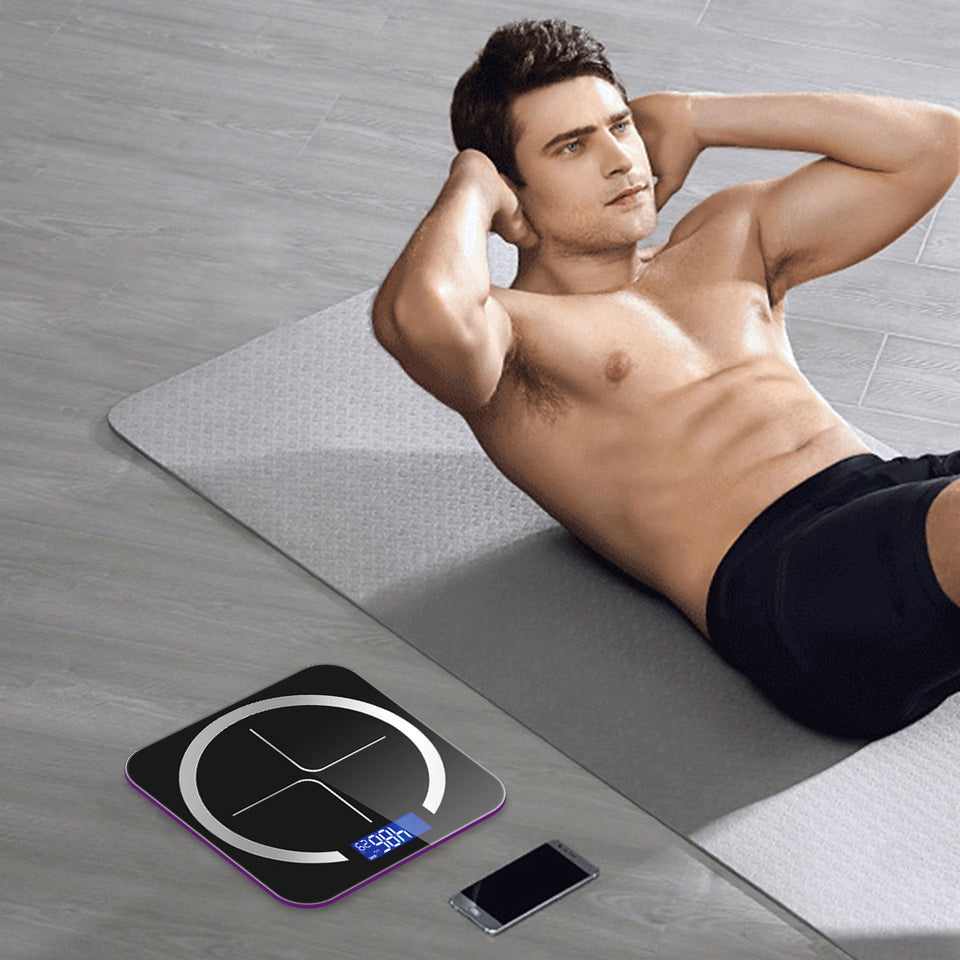 SOGA 2X 180kg Glass LCD Digital Fitness Weight Bathroom Body Electronic Scales Black/Pink