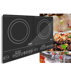 SOGA 2X Cooktop Portable Induction LED Electric Double Duo Hot Plate Burners Cooktop Stove