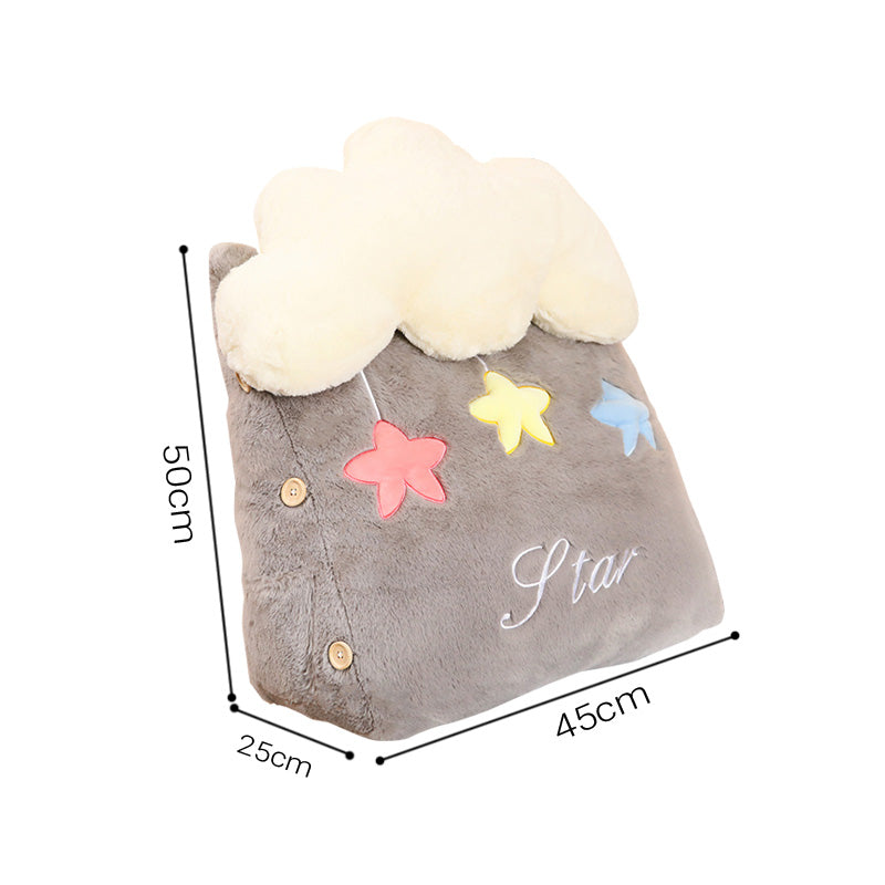 SOGA 2X Grey Cute Cloud Cushion Soft Leaning Lumbar Wedge Pillow Bedside Plush Home Decor