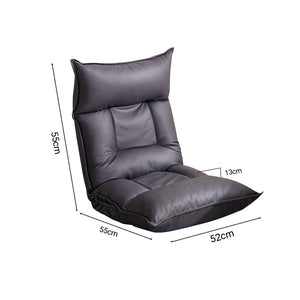 SOGA Grey Lounge Recliner Lazy Sofa Bed Tatami Cushion with Collapsible Backrest