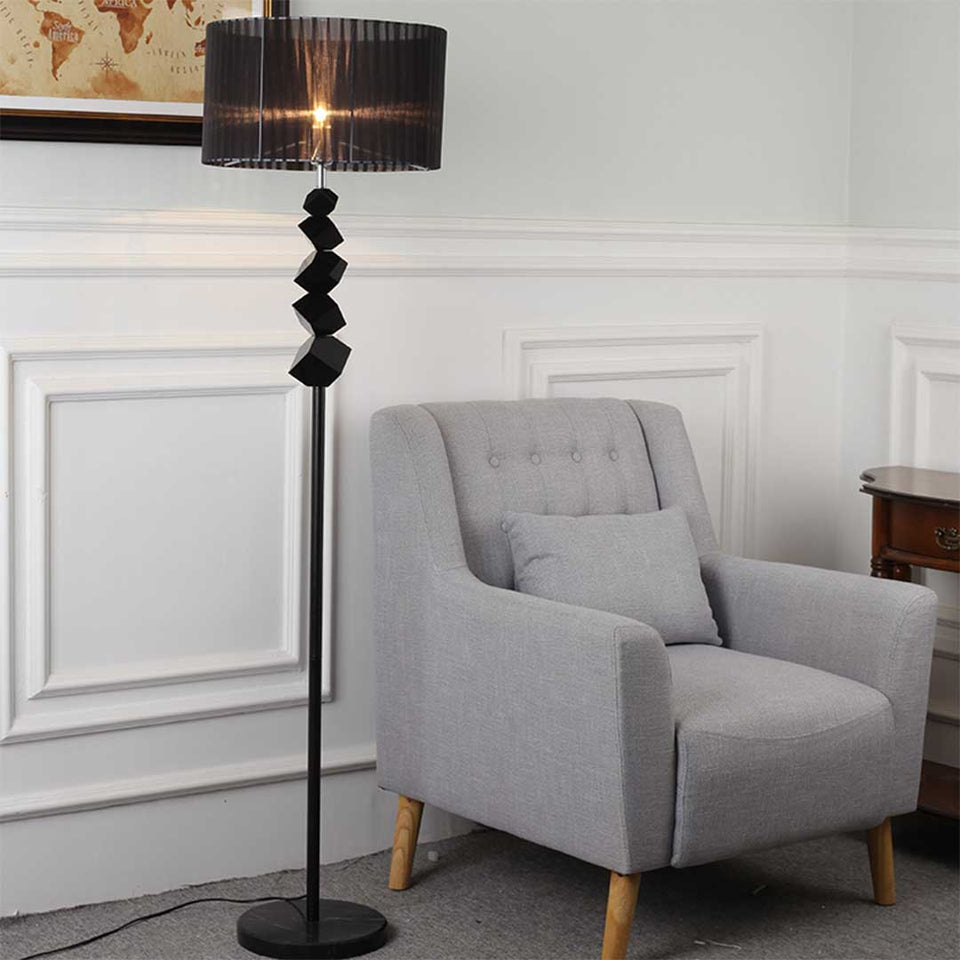 SOGA 2x Floor Lamp Metal Base Standing Light with Dark Shade Tall Lamp