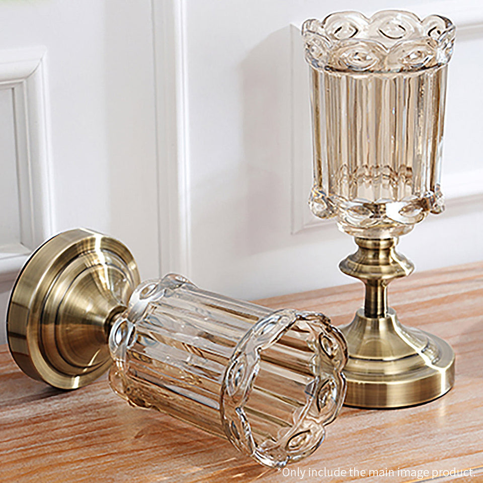 SOGA 28cm Transparent Glass Flower Vase with Metal Base Filler Vase