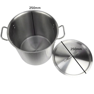 SOGA Stock Pot 12L Top Grade Thick Stainless Steel Stockpot 18/10